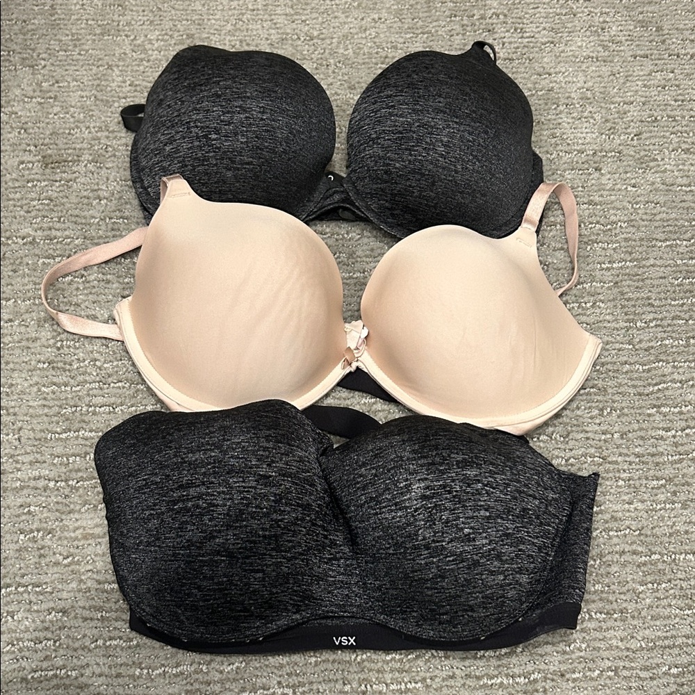 Victoria’s Secret Black and Cream Bra Trio